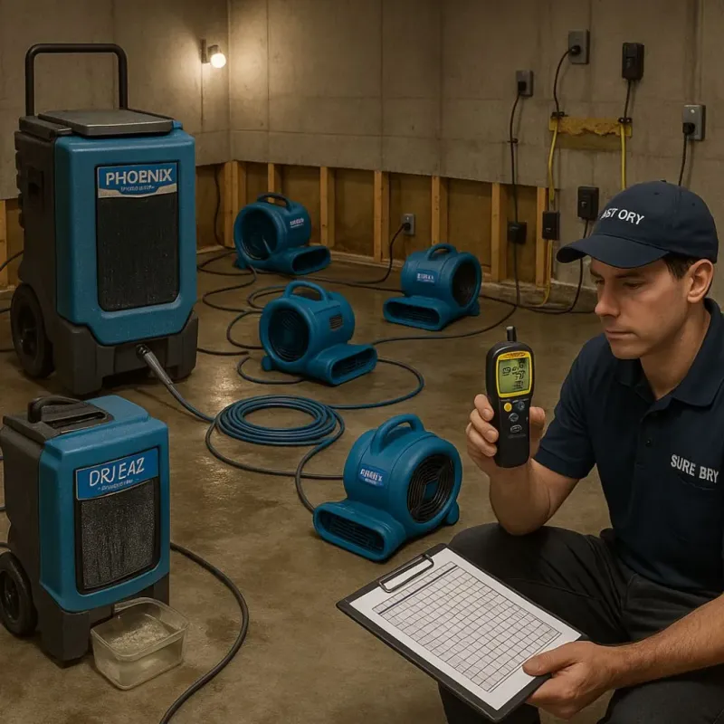 Structural Drying and Dehumidification process in Darien, GA